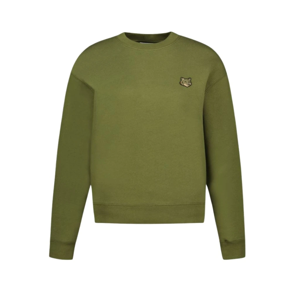 Maison Kitsuné Fox Patch T-Shirt Katoen Blauw Green Heren