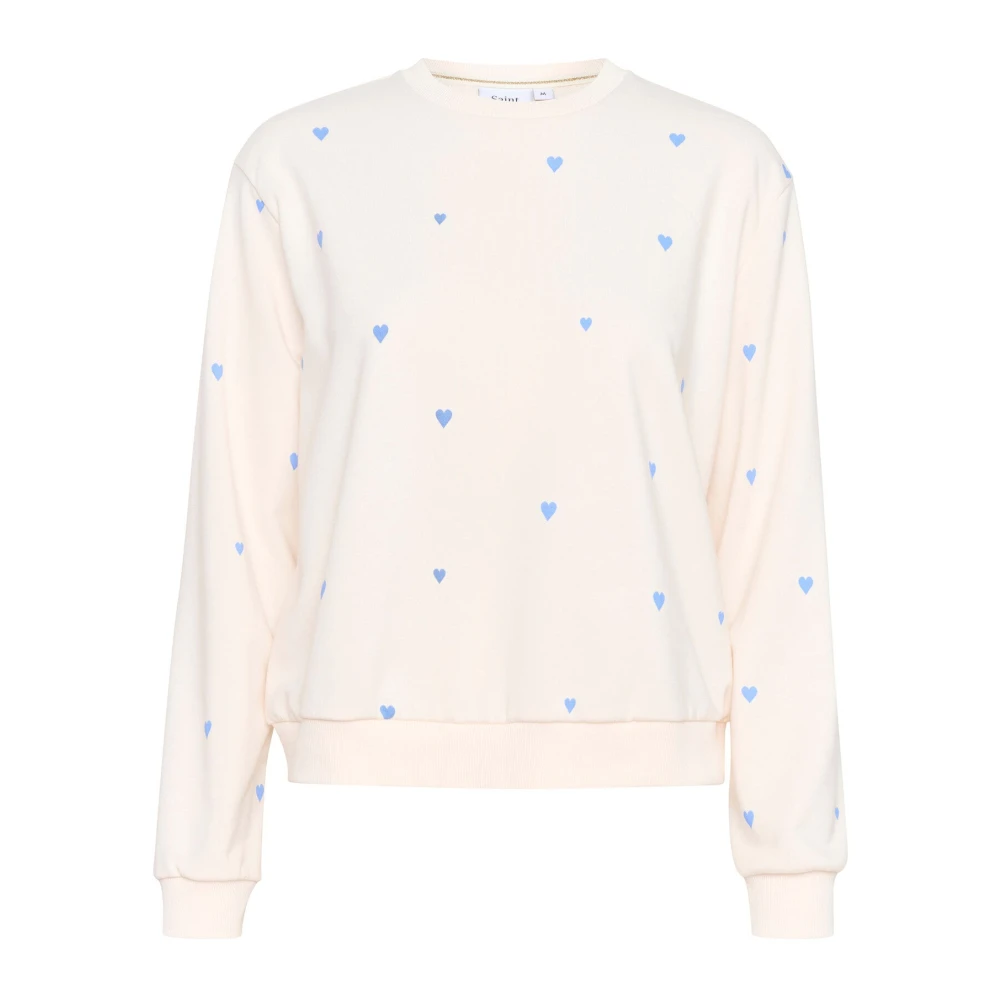 Saint Tropez Beige Sweatshirts, Female, 2XL, Ice Provence Heart Sweatshirt