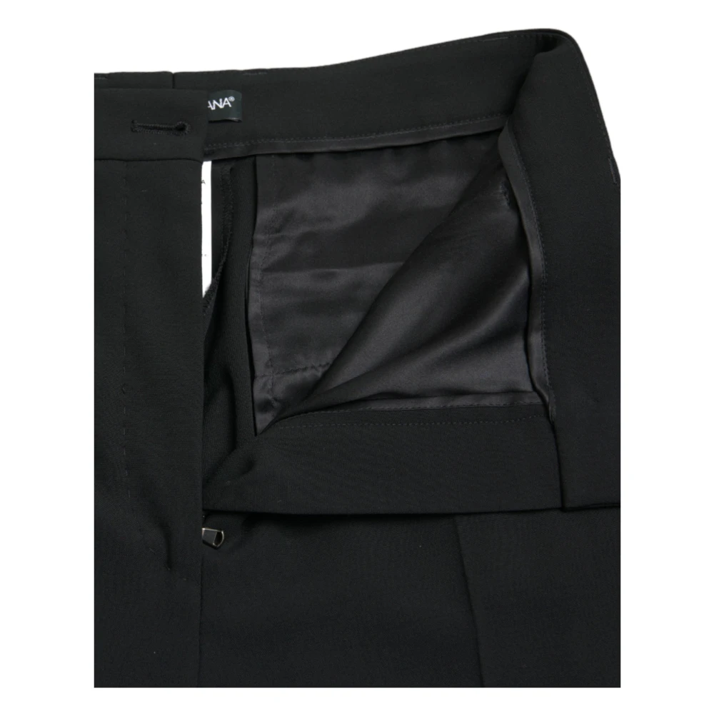 Dolce & Gabbana Hoge Taille Tapered Broek Black Dames