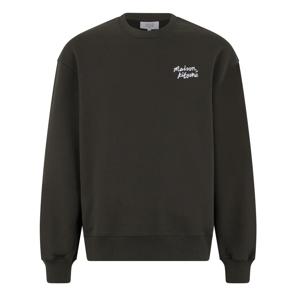 Maison Kitsuné Men's Gray Cotton Crew Neck Jumper - Sweatshirts - L - Sweatshirts & Hoodies