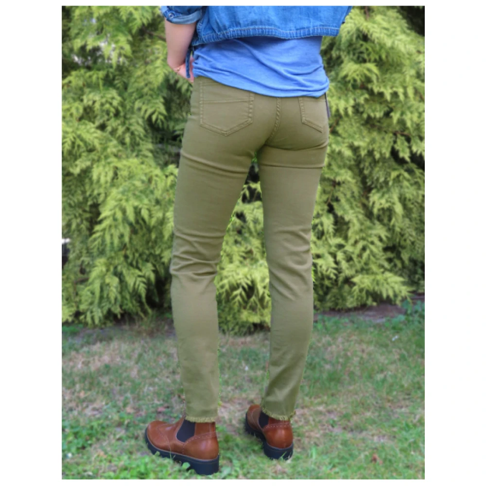 Denim Studio Katy broek met franjezoom Green Dames