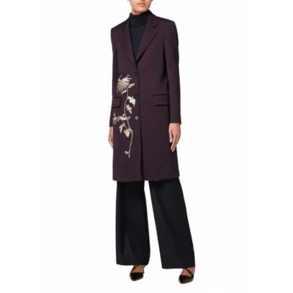 Paul Smith Bloemen geborduurde rechte jas Purple Dames