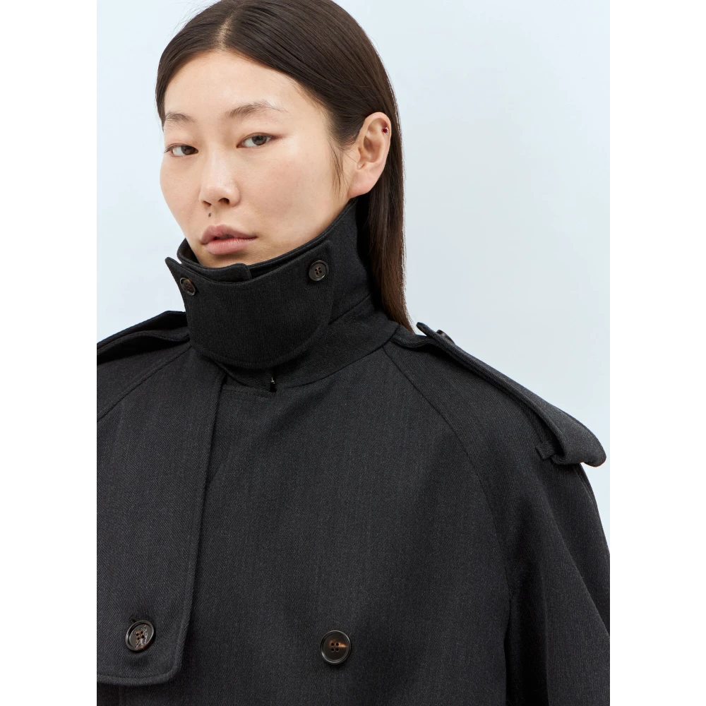 Burberry Wollen Trenchcoat Gray Dames