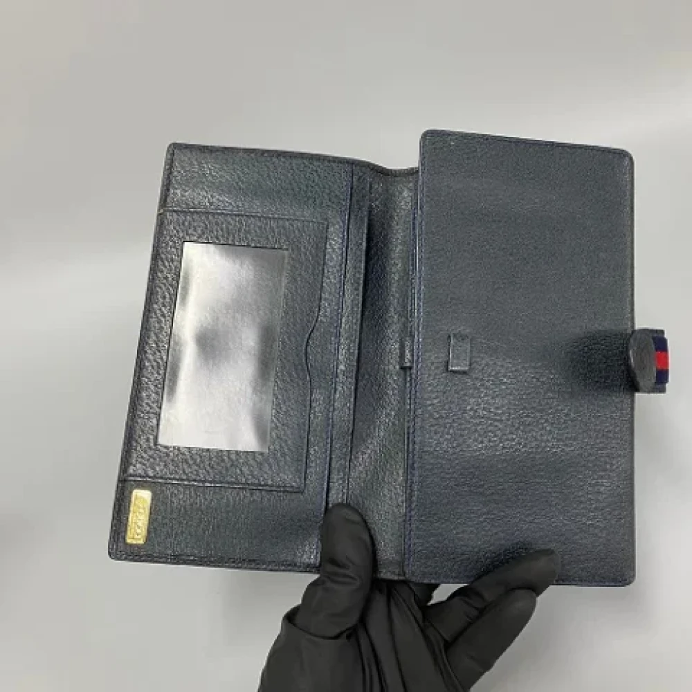 Gucci Vintage Pre-owned Leather wallets Blue Dames