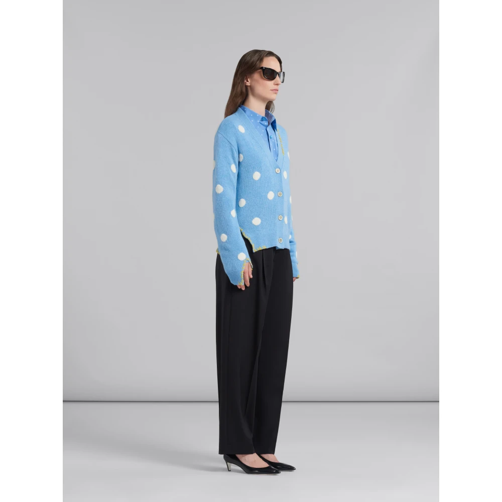 Marni Overhemd met micro polka dots Blue Dames