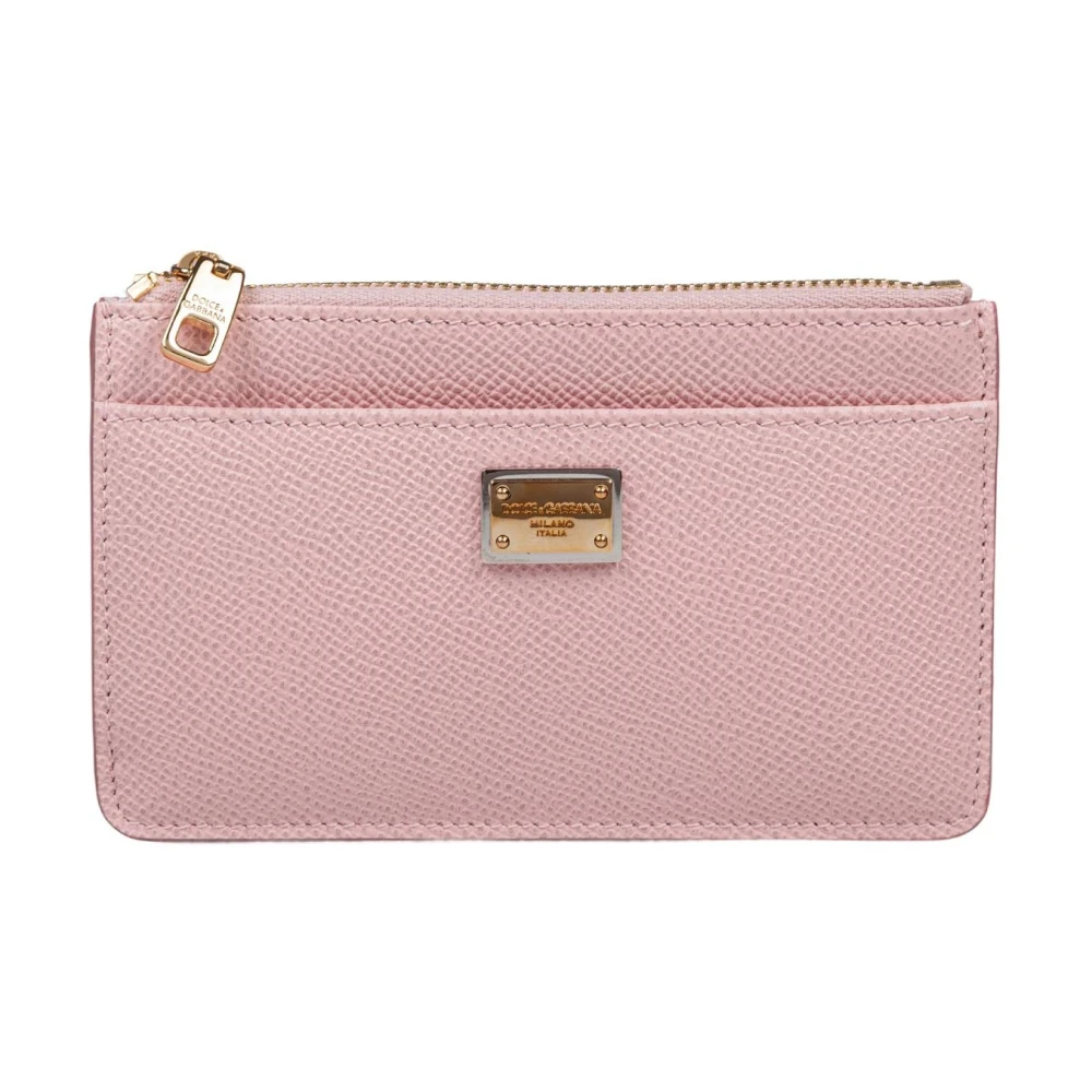 Dolce & Gabbana Vrouw Roze Dauphine Kalfsleer Kaarthouder