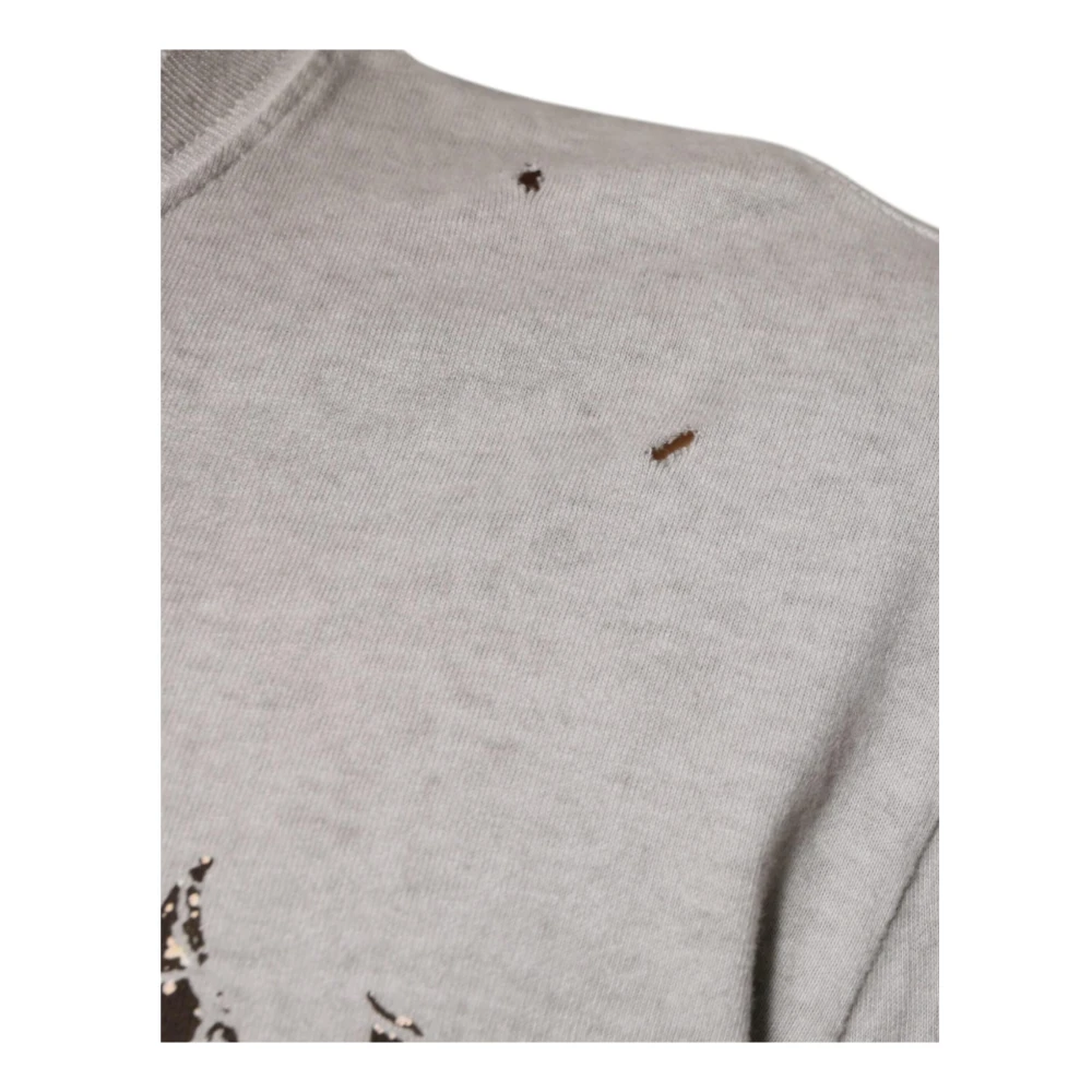 Dolce & Gabbana Logo Detail Katoenen Trui Grijs Mannen Gray Heren