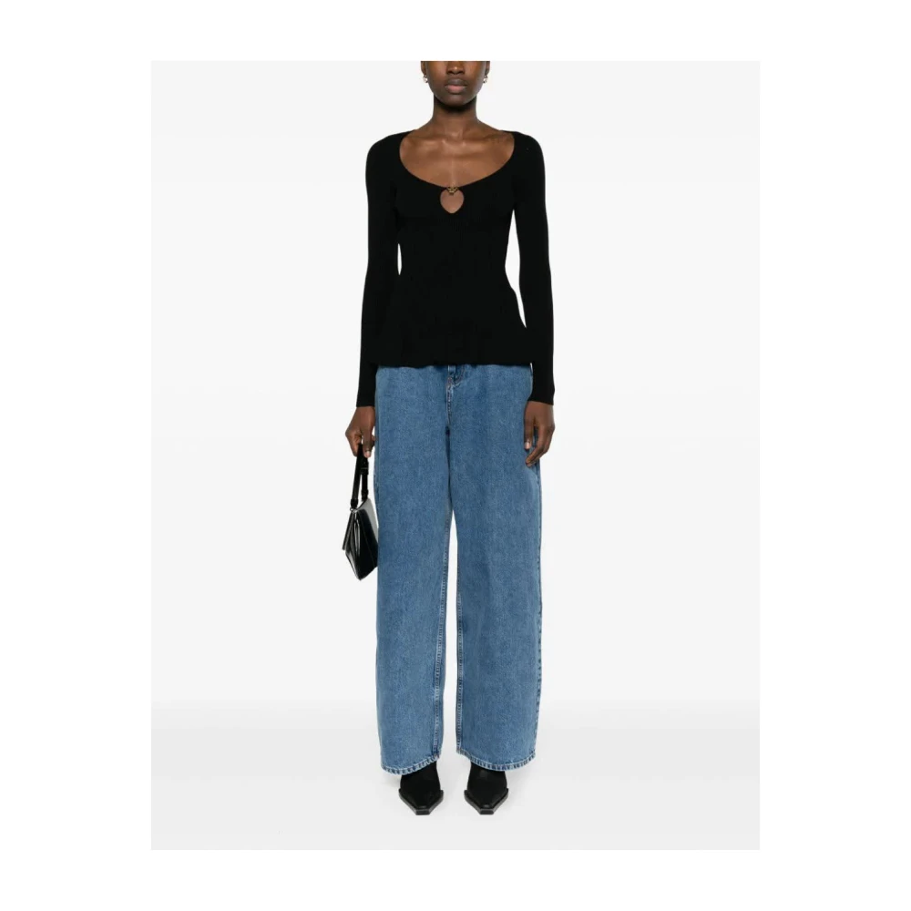 Philosophy di Lorenzo Serafini Zwarte Gebreide Top Black Dames