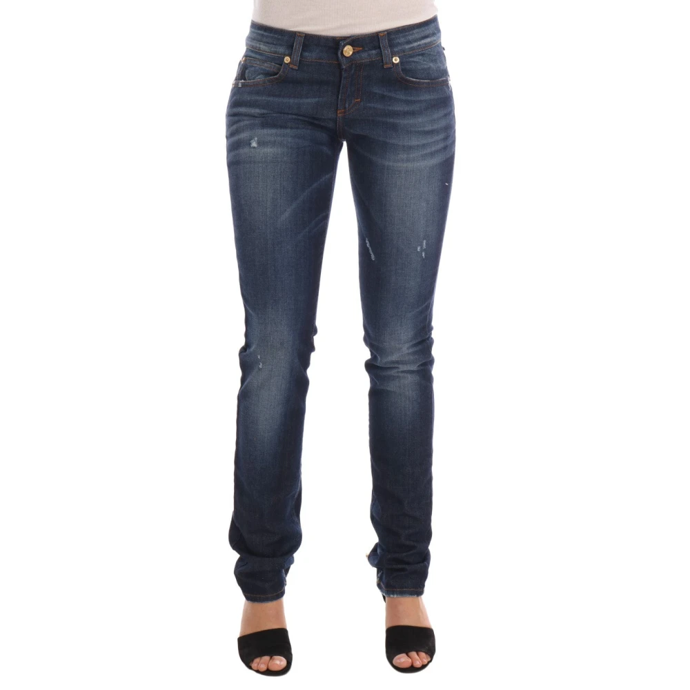 John Galliano Stijlvolle Skinny Low Rise Denim Jeans Blue Dames