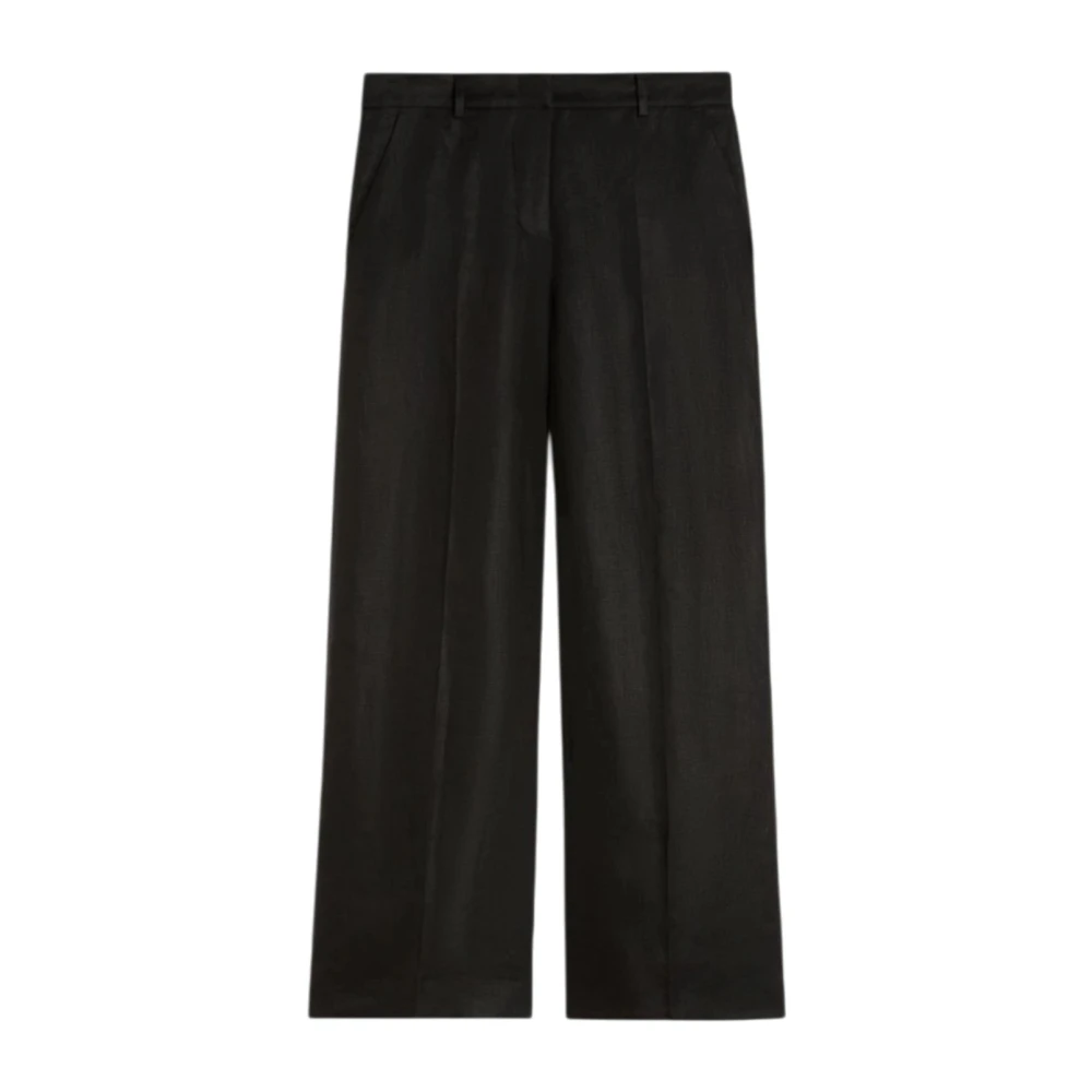 Weekend Max Mara Mujer Negro - Pantalón Canvas De Lino - Trousers - S