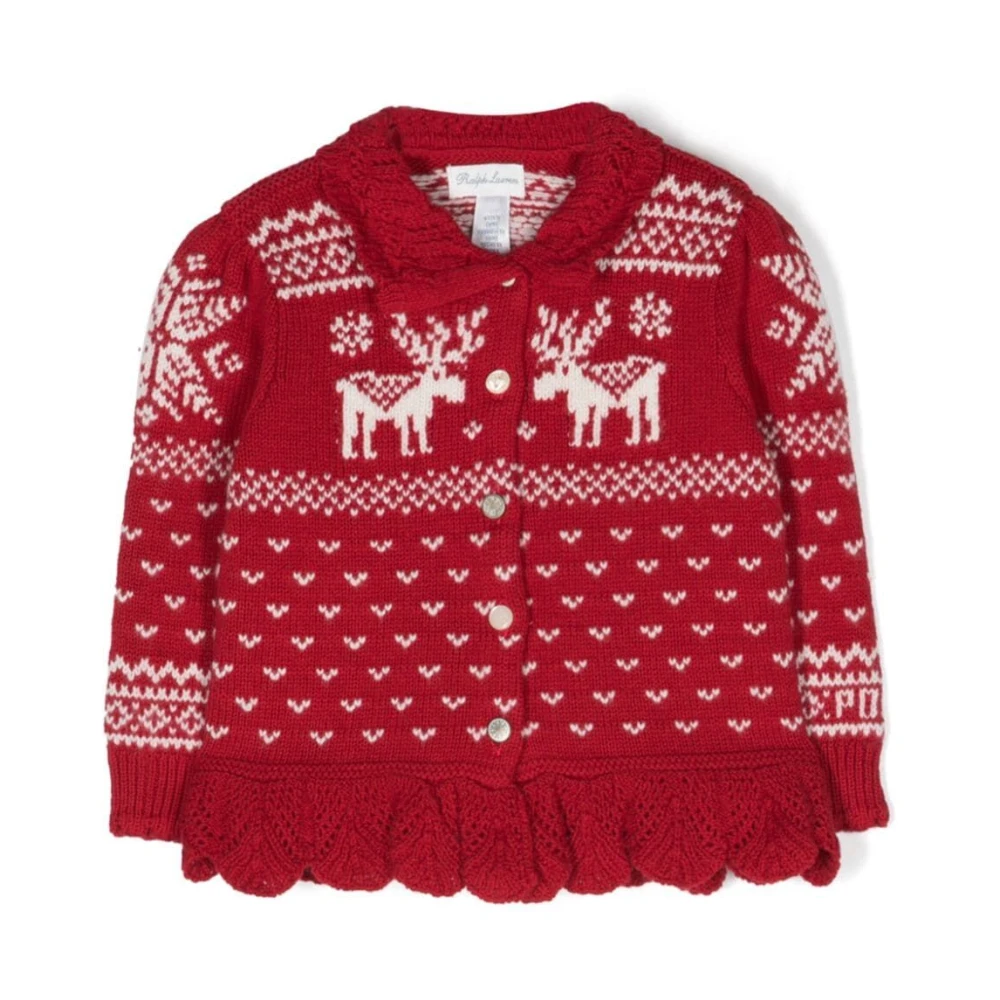 Polo Ralph Lauren Gezellige Rendier Cardigan Trui Red Unisex