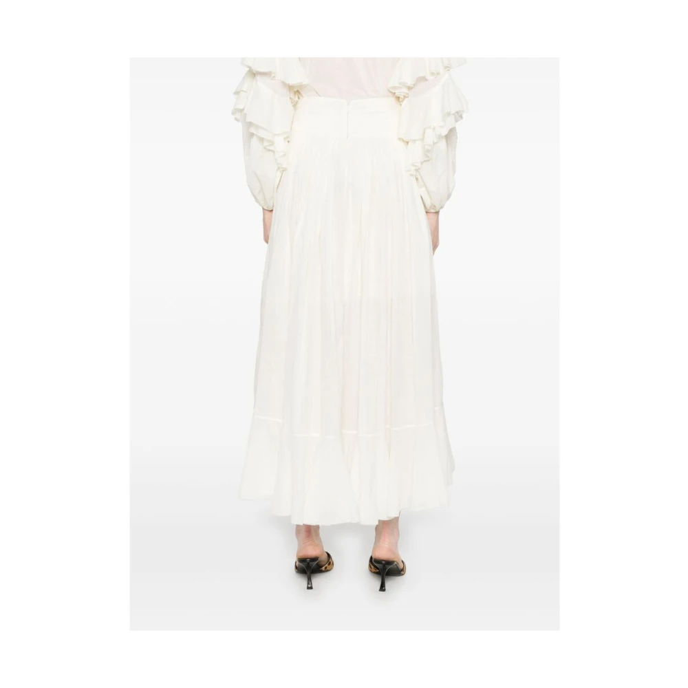 Zimmermann Ivoor Wit Geplooide Asymmetrische Zoom Rok White Dames