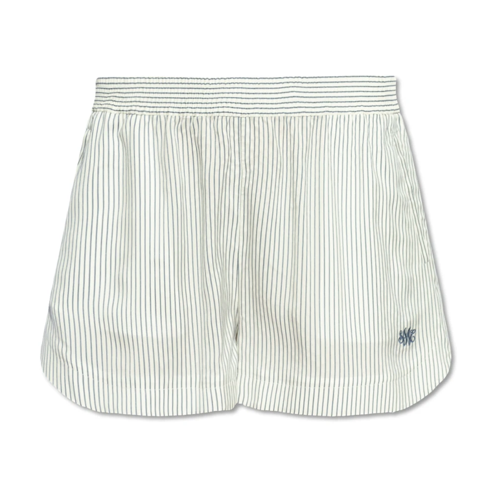 Stella Mccartney Gestreepte zijden shorts White Dames