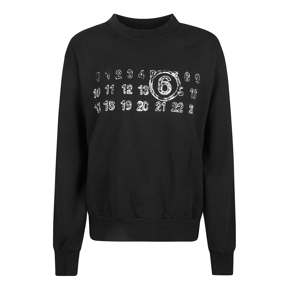 Maison Margiela Katoenen sweatshirt met bedrukt logo Black Heren