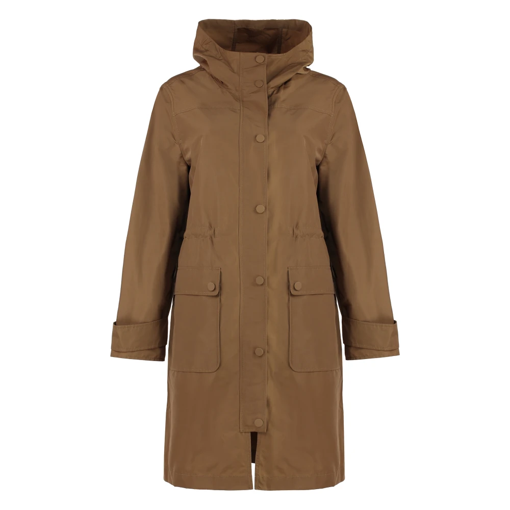 Yves Salomon Hooded technische stof parka Brown Dames