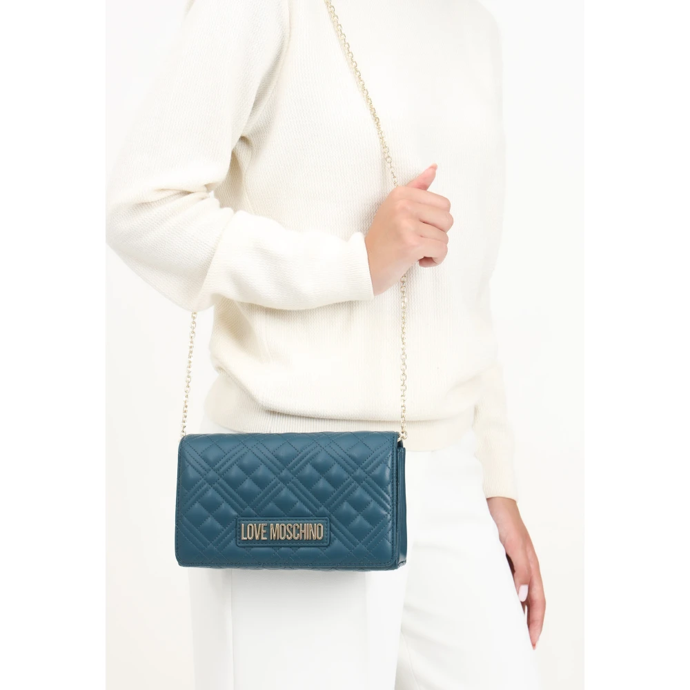 Love Moschino Gewatteerde Smaragdgroene Clutch Tas Green Dames