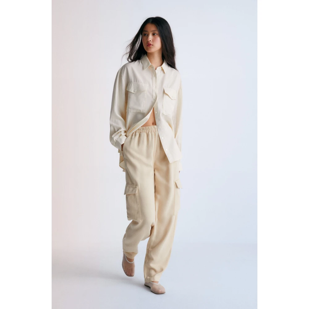 The New Society Chios Woman Cargo Pant Beige Dames
