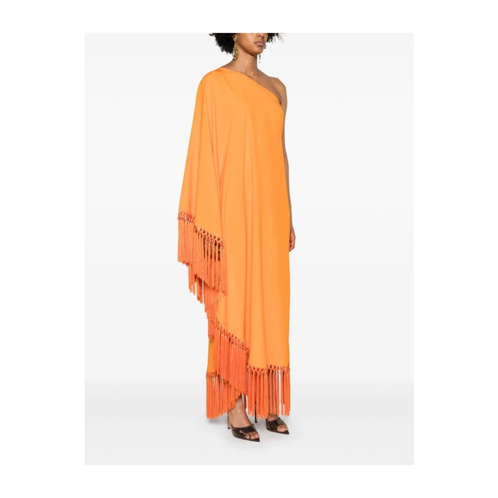 Taller Marmo Oranje One-Shoulder Franje Jurk Orange Dames