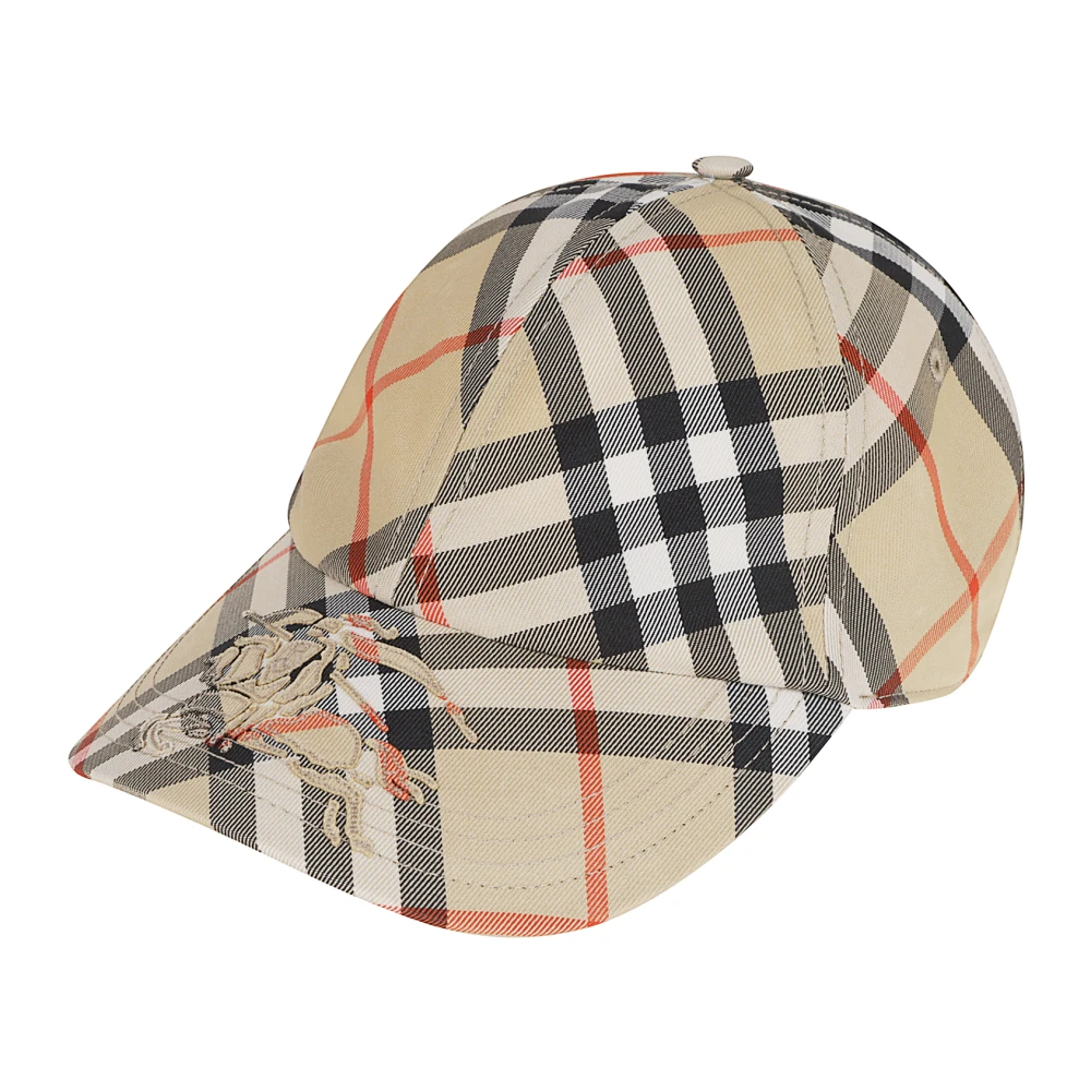 Burberry Donna Beige - Check Ekd Twill Baseball Cap - Accessories - S