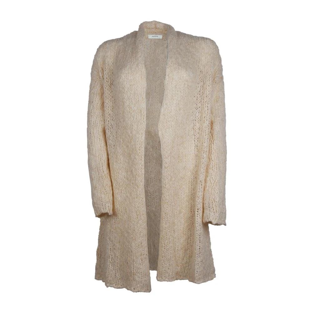Alpha Studio Cardigan Jurk in Wollen Mix Beige Dames