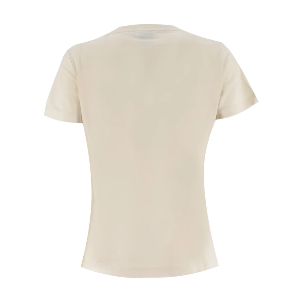 pinko Liefdesvogels Geborduurd Katoenen T-shirt White Dames