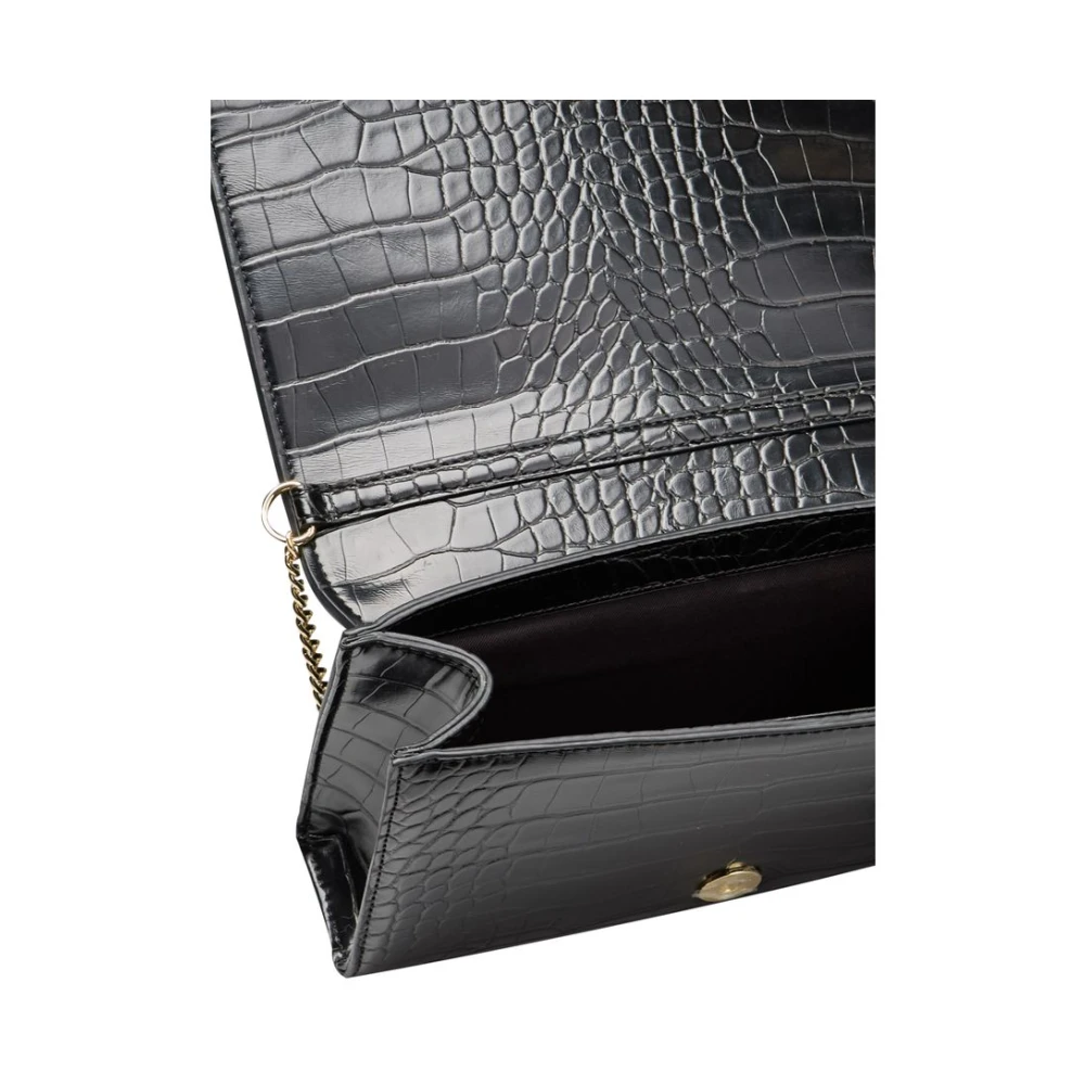 Love Moschino Zwarte Crossbody Tas met Ketting Black Dames