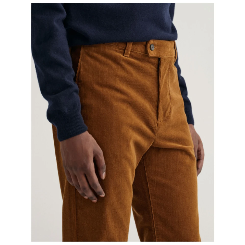 Gant Corduroy Chino Broek Brown Heren
