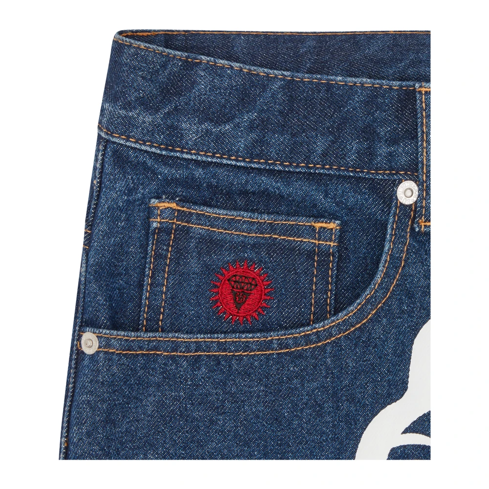 Icecream Rende Puppy Denim Shorts Blue Heren