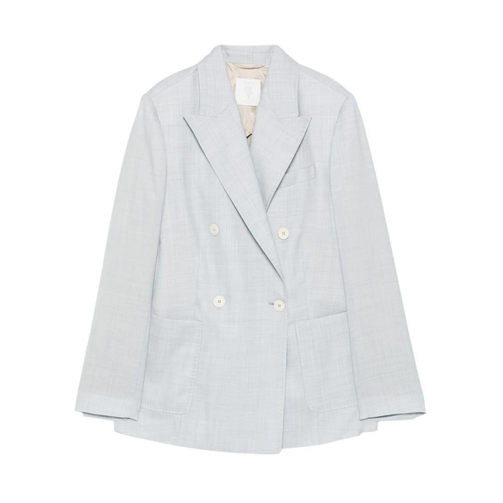 Eleventy Blue Blazers, Female, L, Blazer Doppiopetto