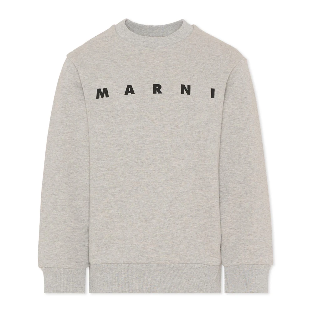 Marni Boys Gray Kids Sweatshirts, 4 Y, Round Neck Sweatshirt