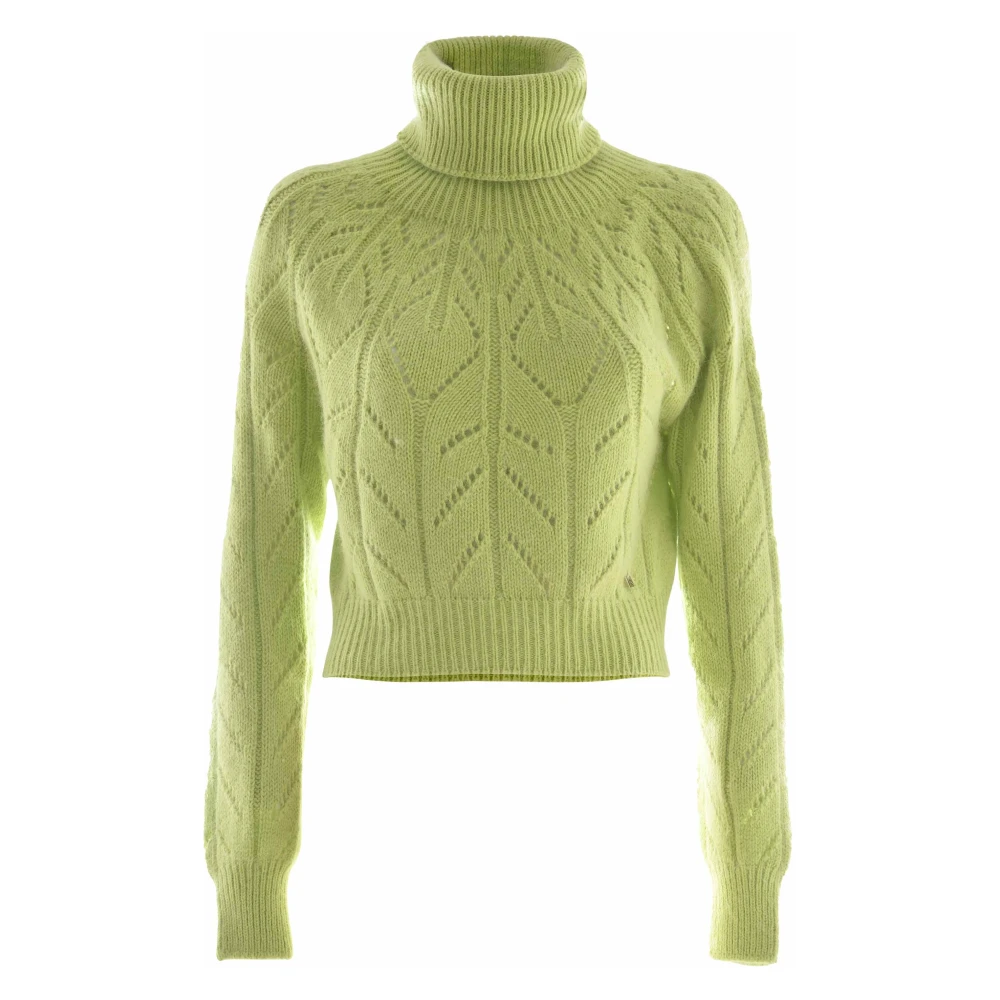 Blød Angora Blandings Sweater med Perforeret Effekt