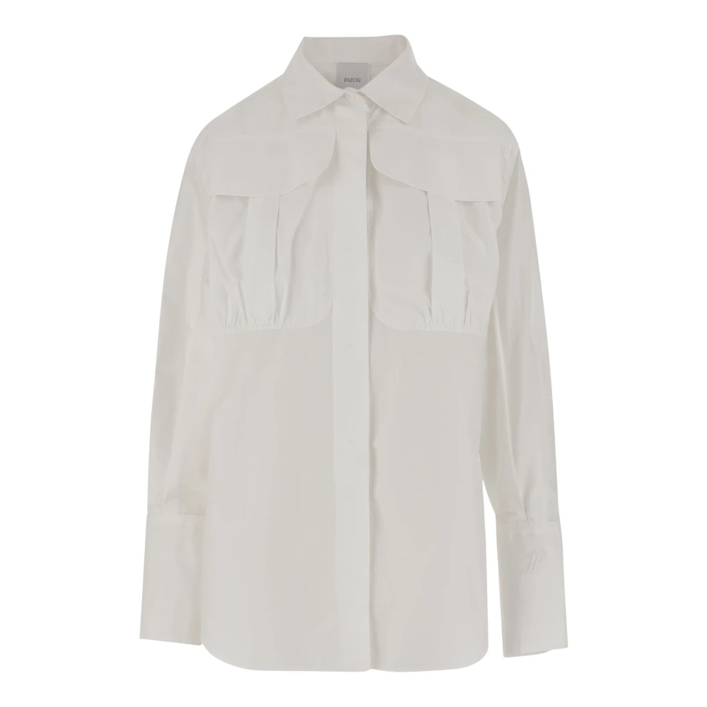 Patou Maxi Zak Katoenen Overhemd White Dames