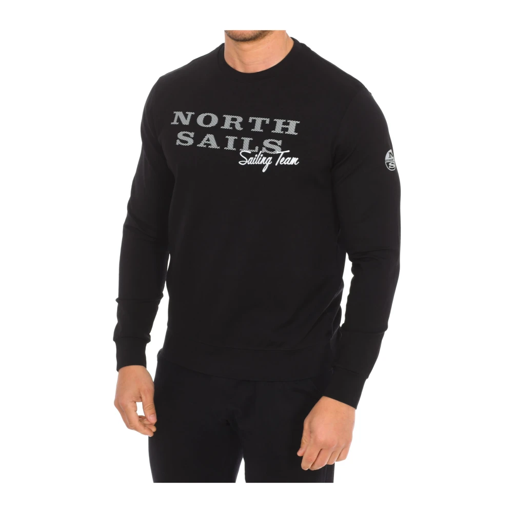 North Sails Men's Black Ribbed Crew Neck Jumper 2XL