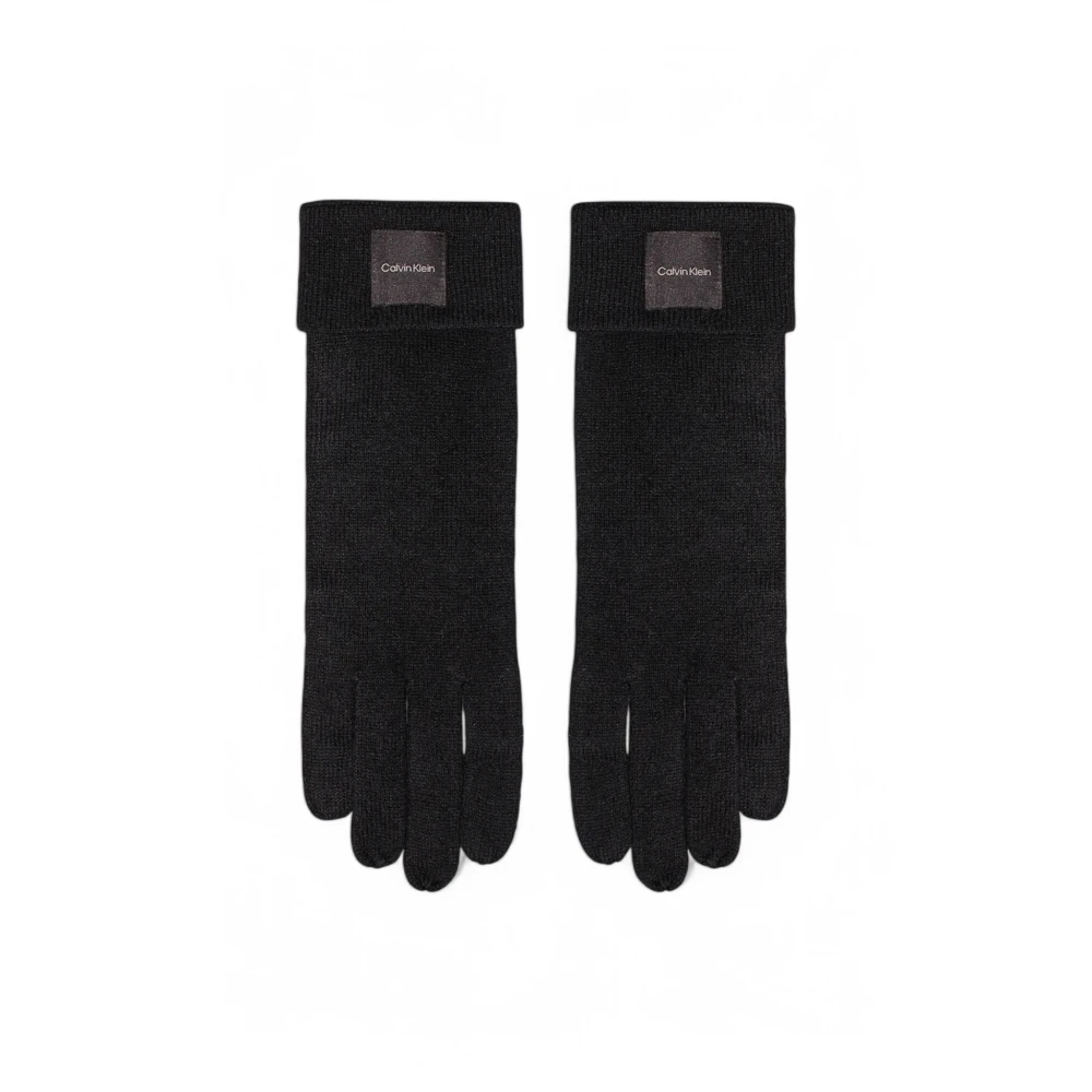 Calvin Klein Cashmere Chunky Open Rib Dameshandschoenen Black Dames