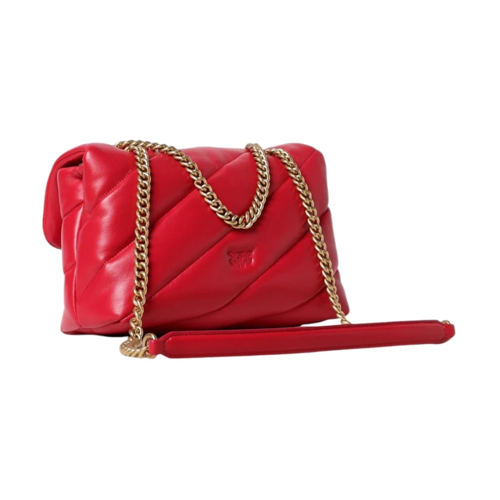 pinko Nappa Leren Tas Red Dames