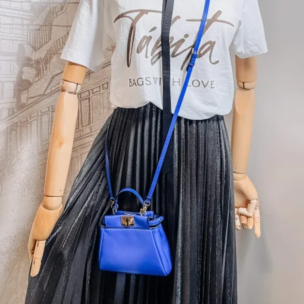 Fendi Vintage Pre-owned Leather handbags Blue Dames