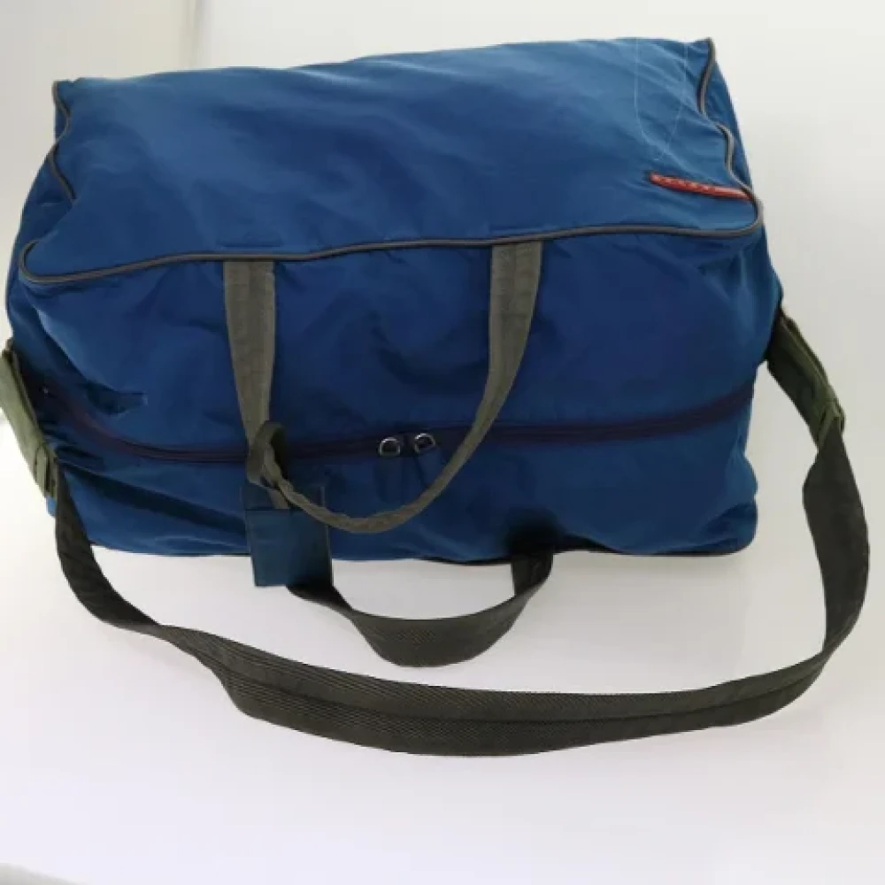 Prada Vintage Pre-owned Nylon travel-bags Blue Dames