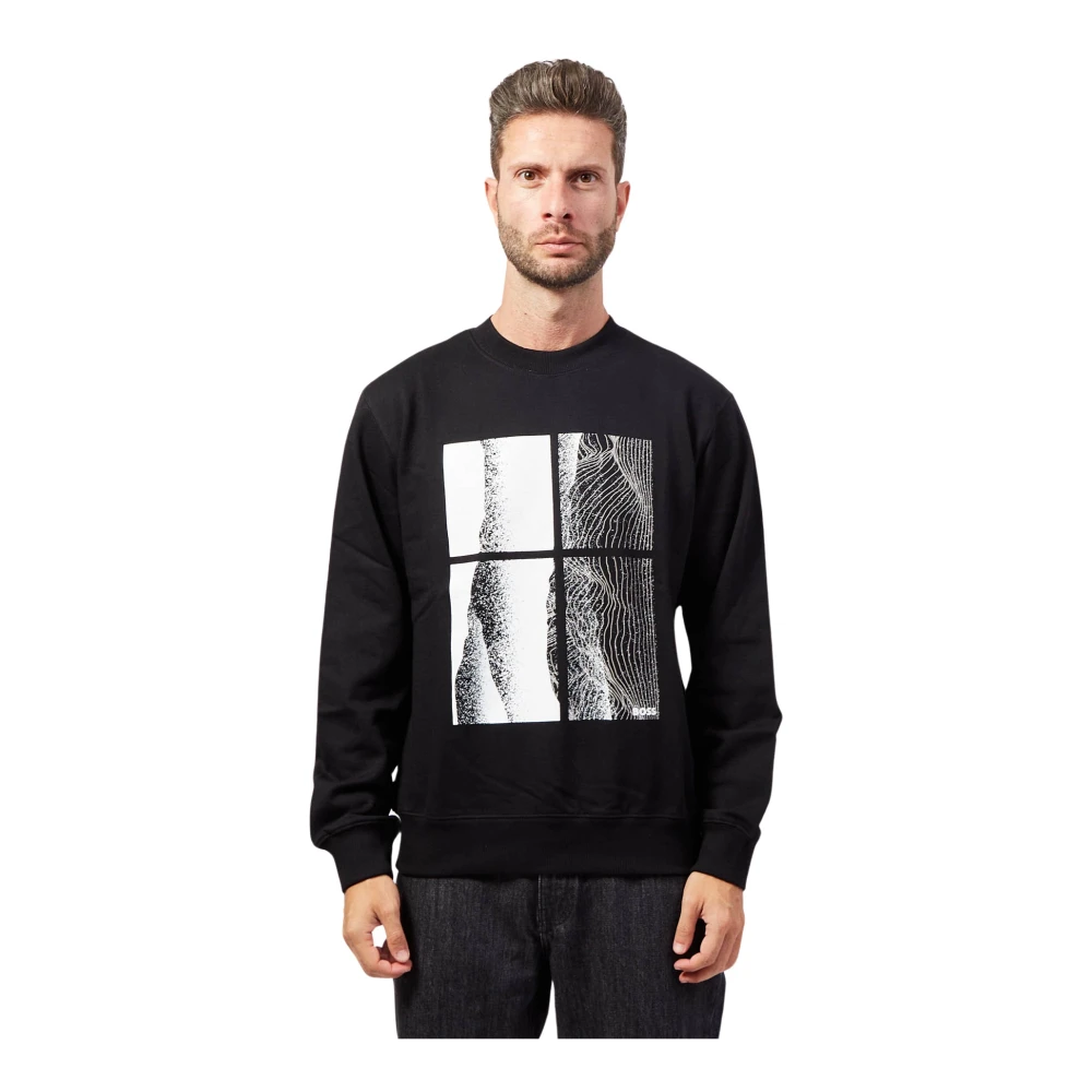 Boss Zwarte Crewneck Sweater Black Heren