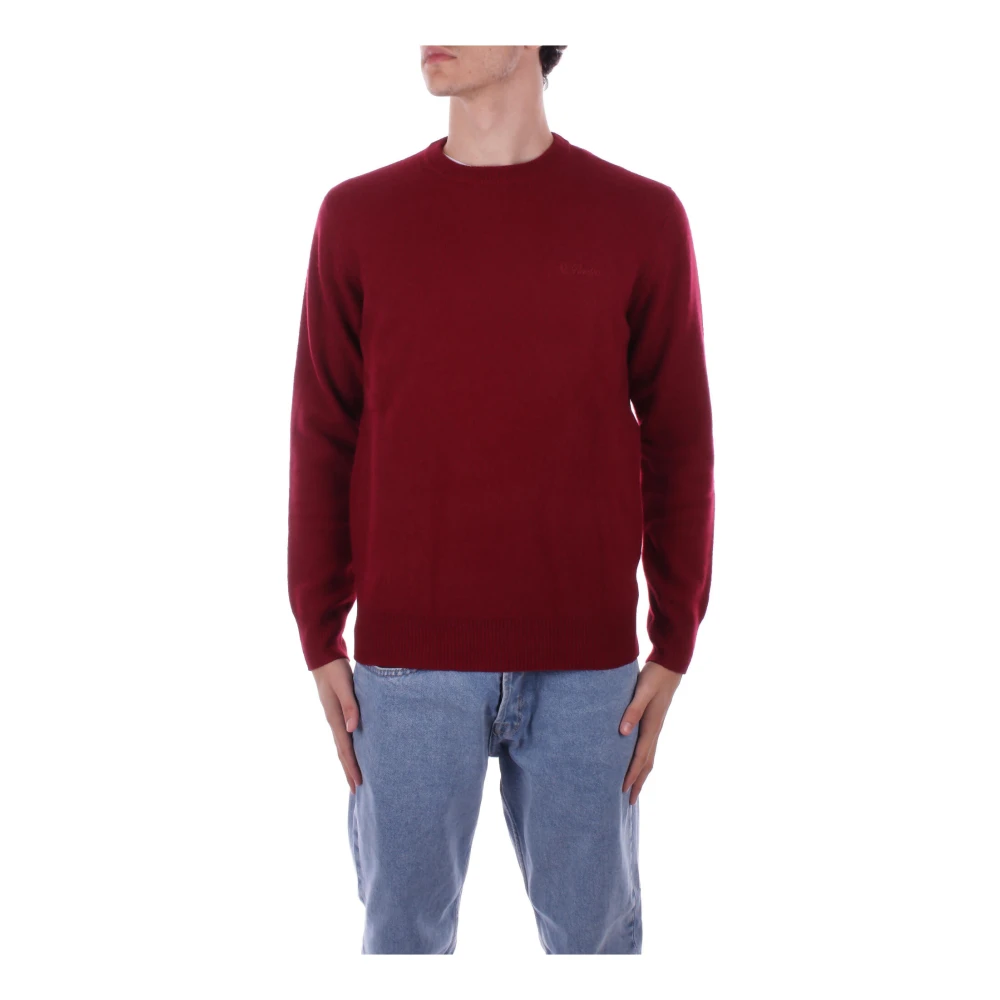 Saint Barth Bordeaux Logo Sweater Regular Fit Red Heren