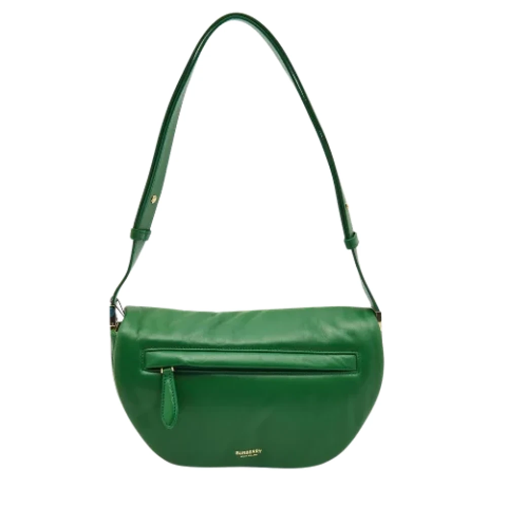 Burberry Vintage Pre-owned Leather shoulder-bags Green Dames
