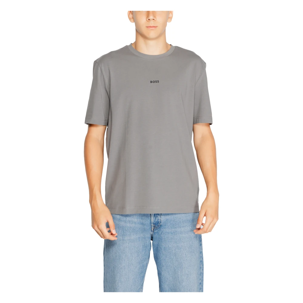 Boss Effen Grijs Ronde Hals T-Shirt Gray Heren