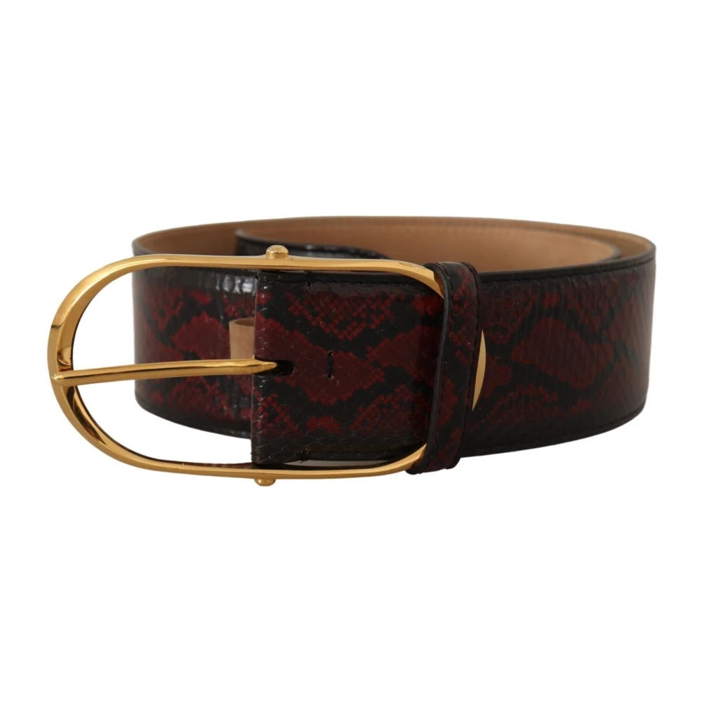 Dolce & Gabbana Unisex Gold Exotic Leather Oval Buckle Belt