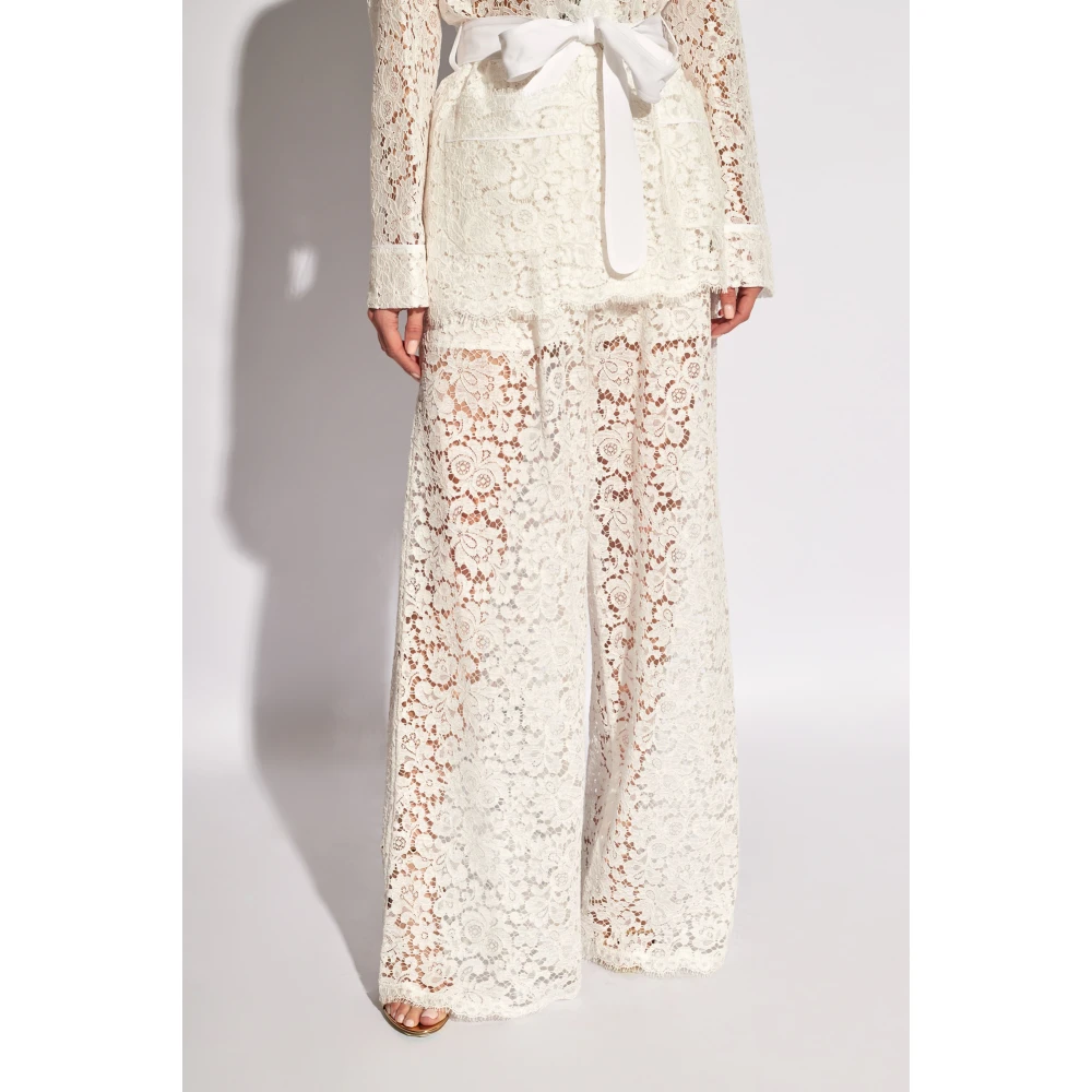 Dolce & Gabbana Openwork broek White Dames