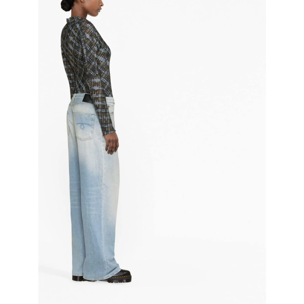 R13 Lennon Blue Wide-Leg Jeans Blue Dames