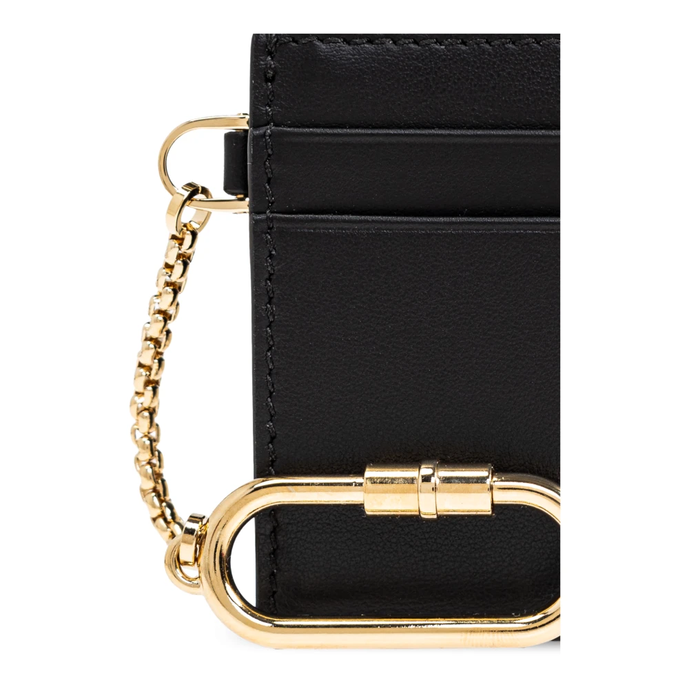 Salvatore Ferragamo Leren kaarthouder met sleutelhanger Black Dames