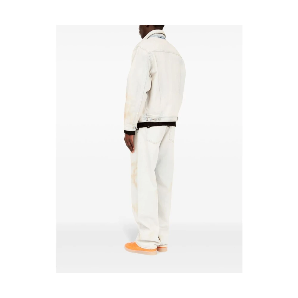 MM6 Maison Margiela Witte katoenen spijkerjas met distressed finish White Heren