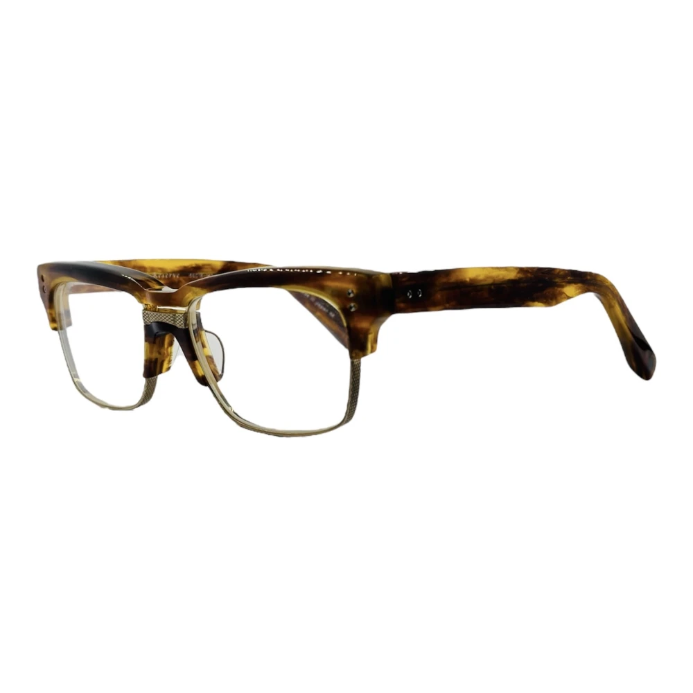 Dita Vierkante Acetaat Metalen Zonnebril Brown Unisex
