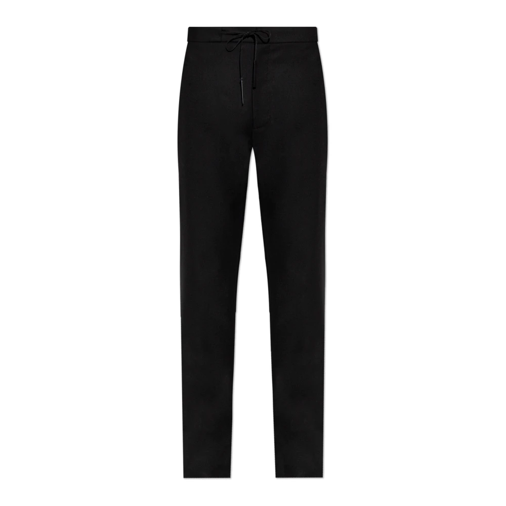 Maison Margiela Men's Black Drawstring Straight-Leg Trousers