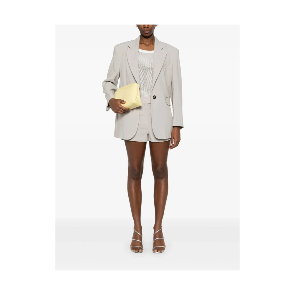 Marella Grijze Shorts met Knopen en Zakken Gray Dames