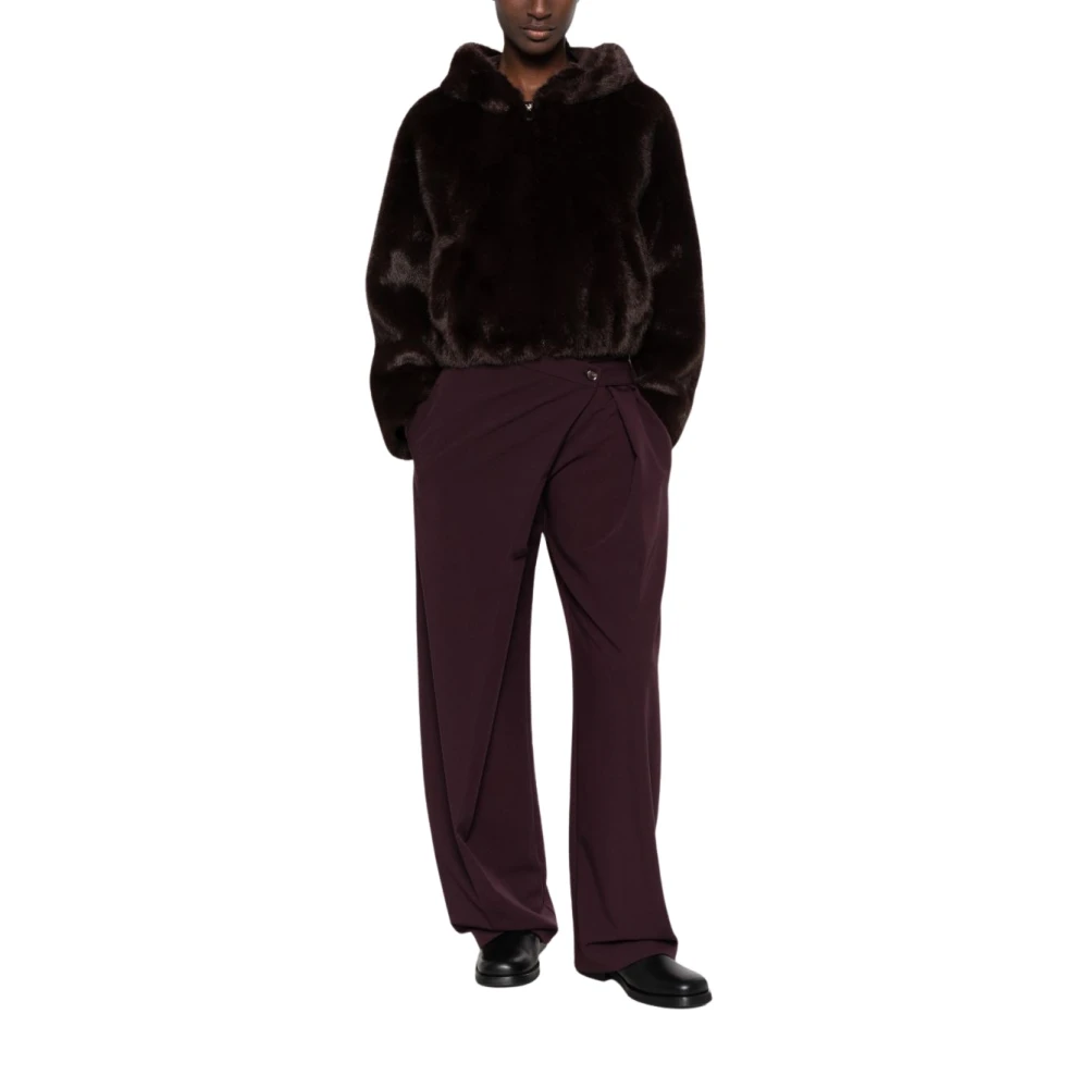 Pinko Purple Pesce Trousers - Female - Wide Trousers - M - Trousers